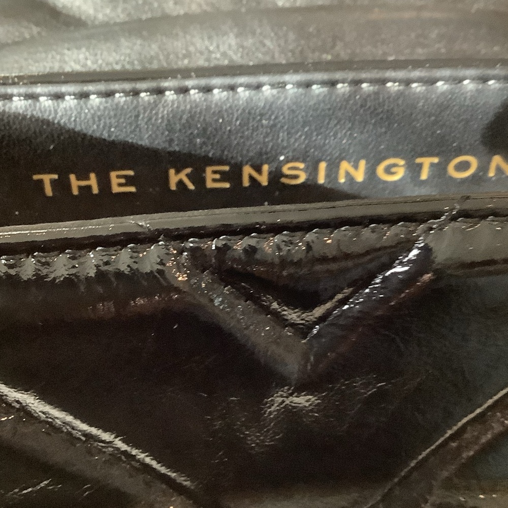 97. Kurt Geiger Black Patent Quilted Crossbody Bag with Gold Chain, Brand New - Picture 5 of 5